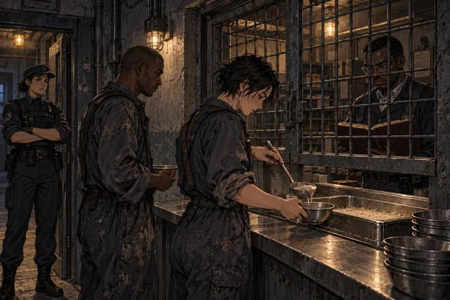 Scene featuring Dima Orel: left of the server, waiting at the hatch