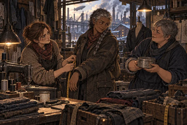 Scene featuring Hessa Korr: right, holding the container